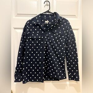 Talbots Polka Dot Long Sleeve Button Down